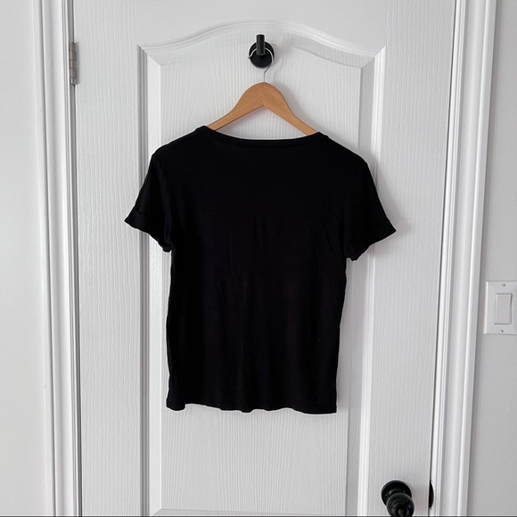 Stretchable Black Tee with Holes - Picture 3 of 3
